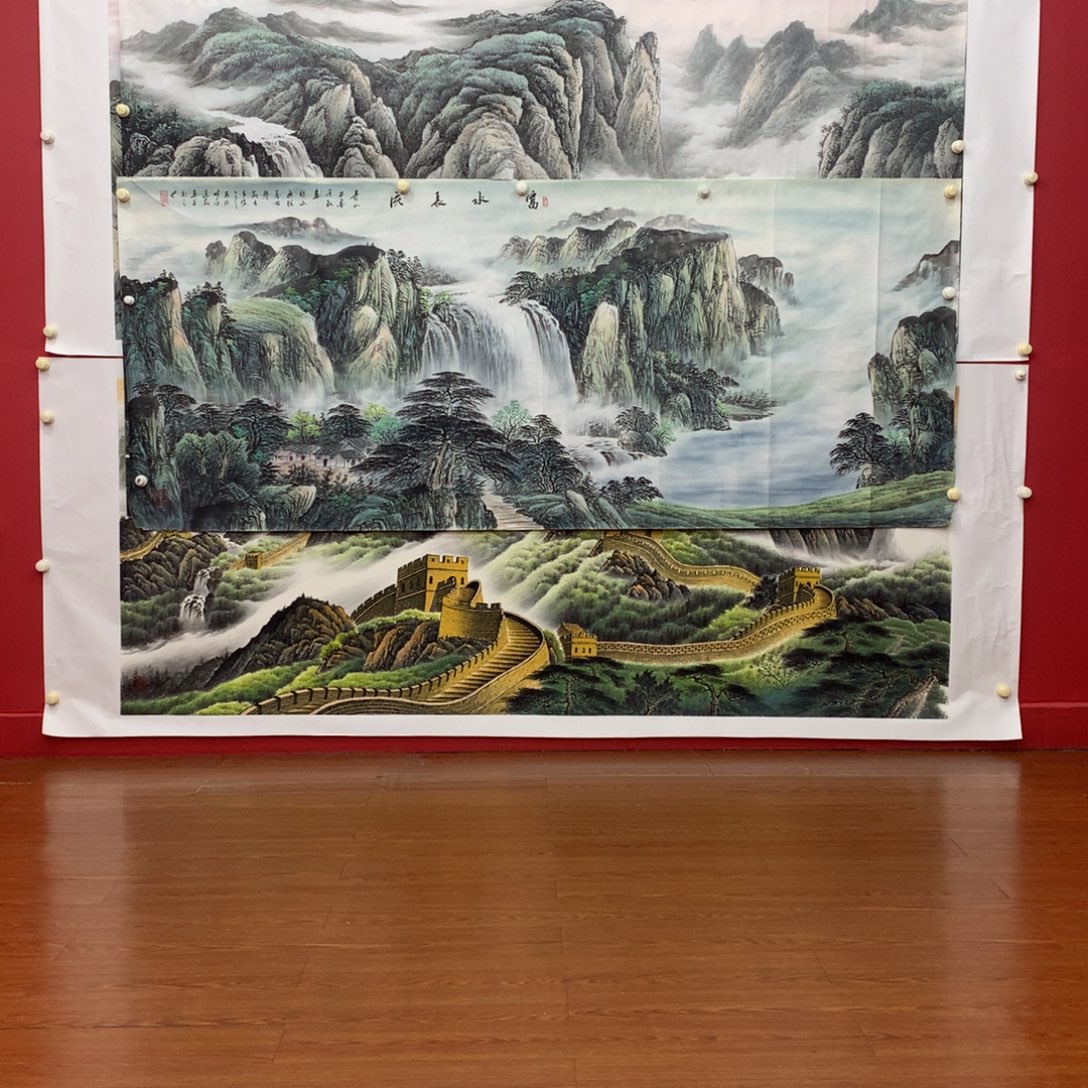 国画小八尺青山绿水