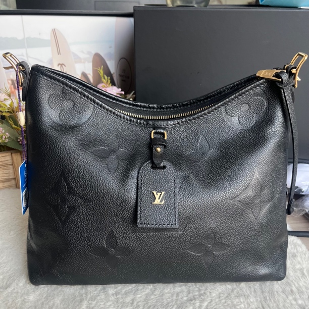 99新 LouisVuitton/路易威登 lv黑金全皮carryall小号
