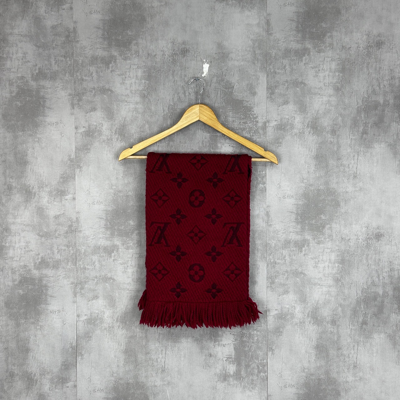 95新 LouisVuitton/路易威登 Louis vuitton经典老花大红色围巾