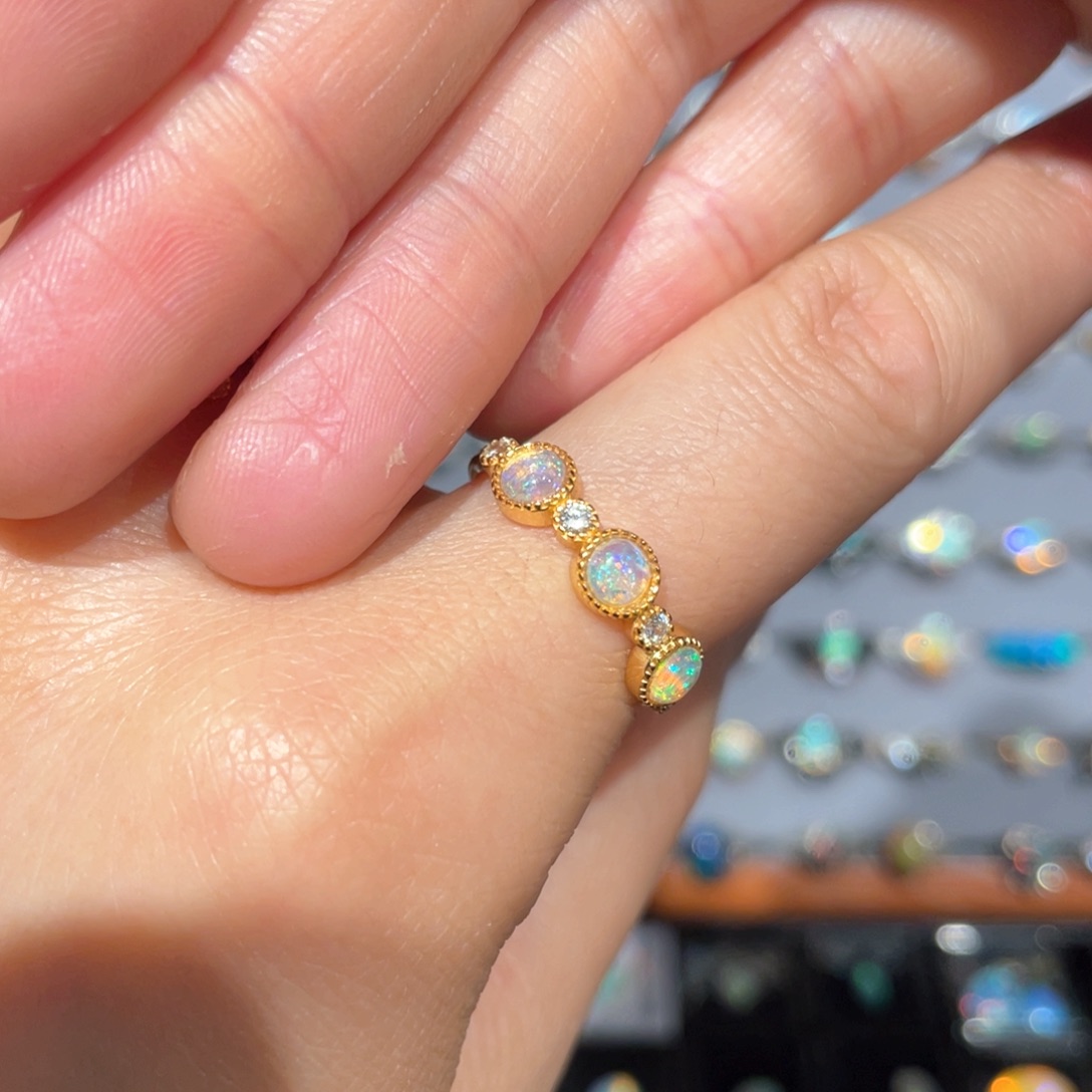 欧泊戒指欧泊银S925镶嵌