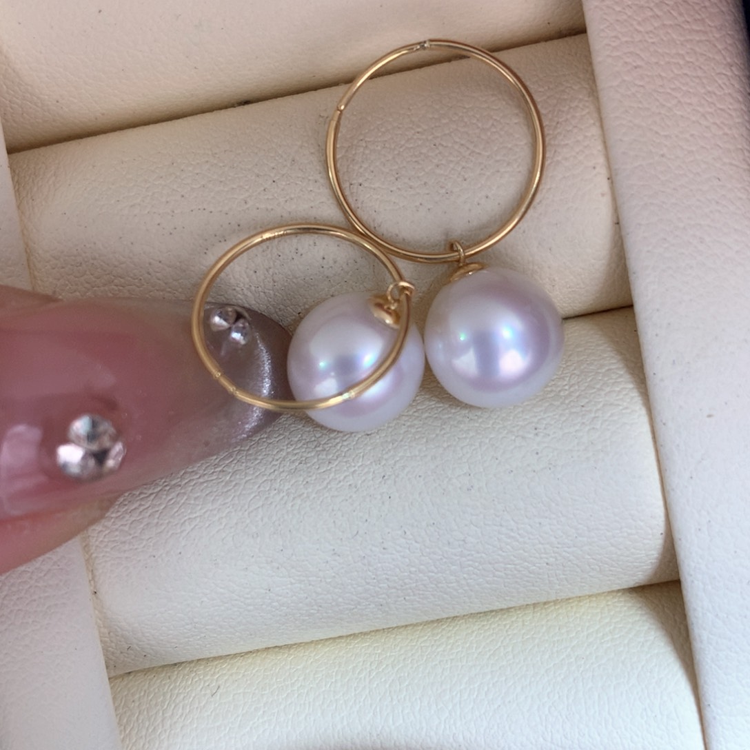 海水珍珠耳饰18K金镶嵌