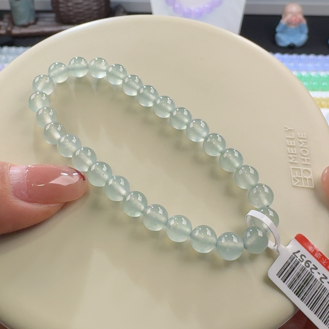 翡翠手链未镶嵌晴钢单圈6.3mm