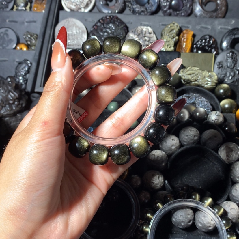 【闪购商品】黑曜岩手链未镶嵌无**来