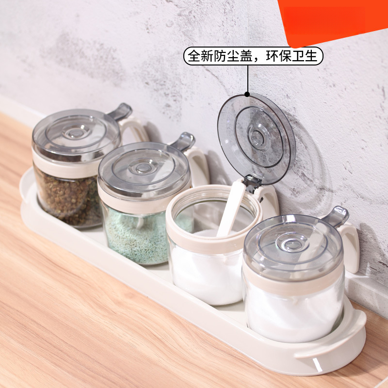 xtl玻璃调料盒家用厨房调料罐带盖罐子小组合装创意调味罐套装