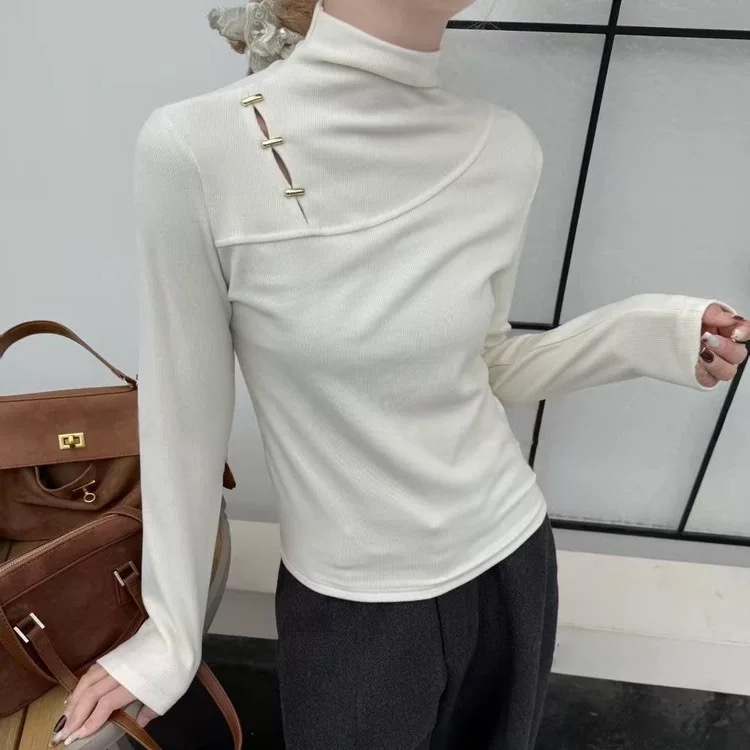 打底衫高领t恤女款爆款新款高质量内搭纯色打底衫女新款潮牌女装