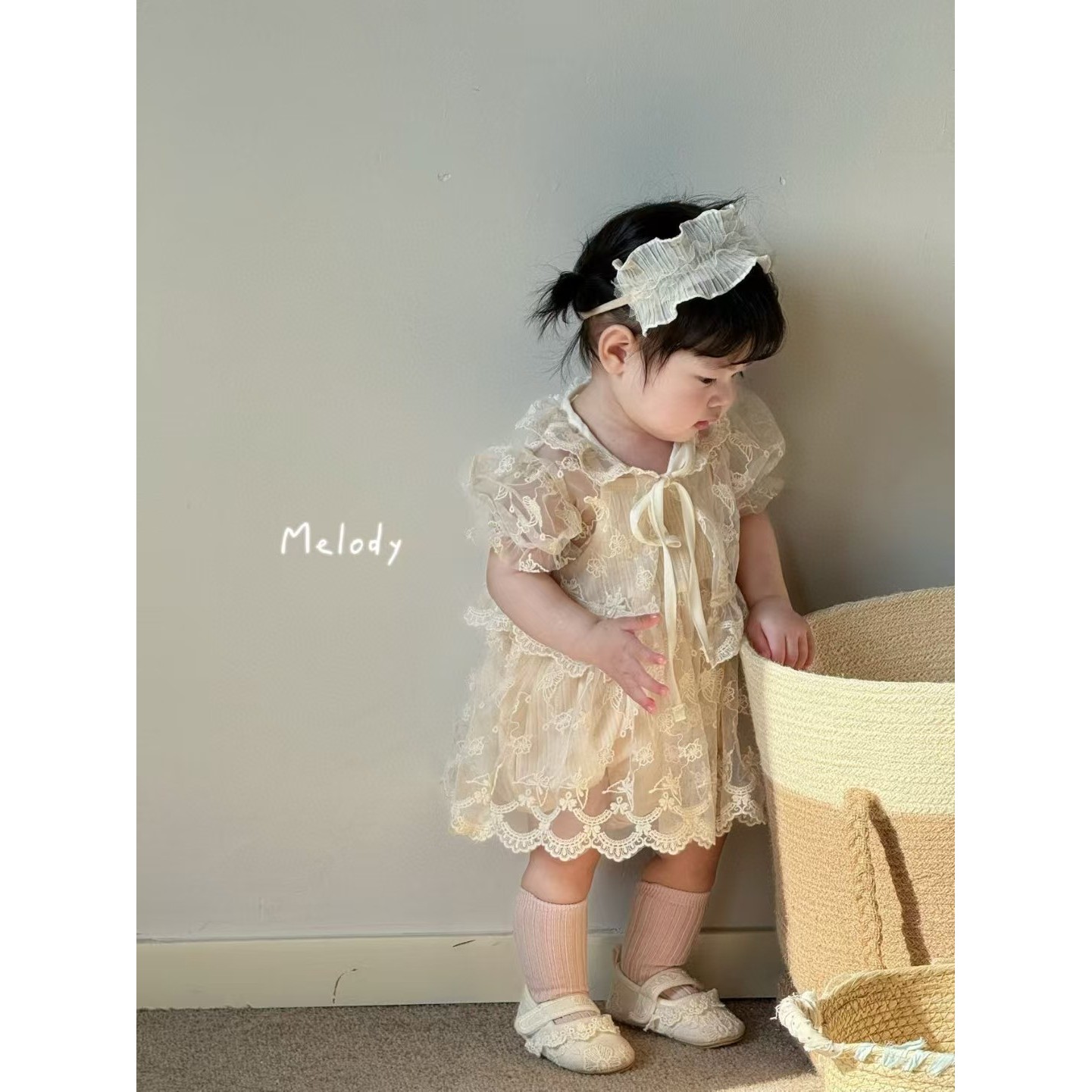 【NO退NO换】欢宝3店-Melody-2025夏-编码0390-Mld76008-花边两件套