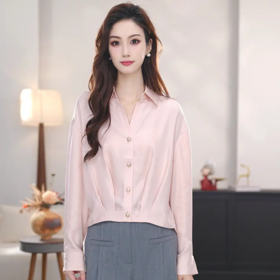 AMASS/阿玛施25新款质感显瘦衬衫530038哥弟阿玛施女冬季加厚衬衫