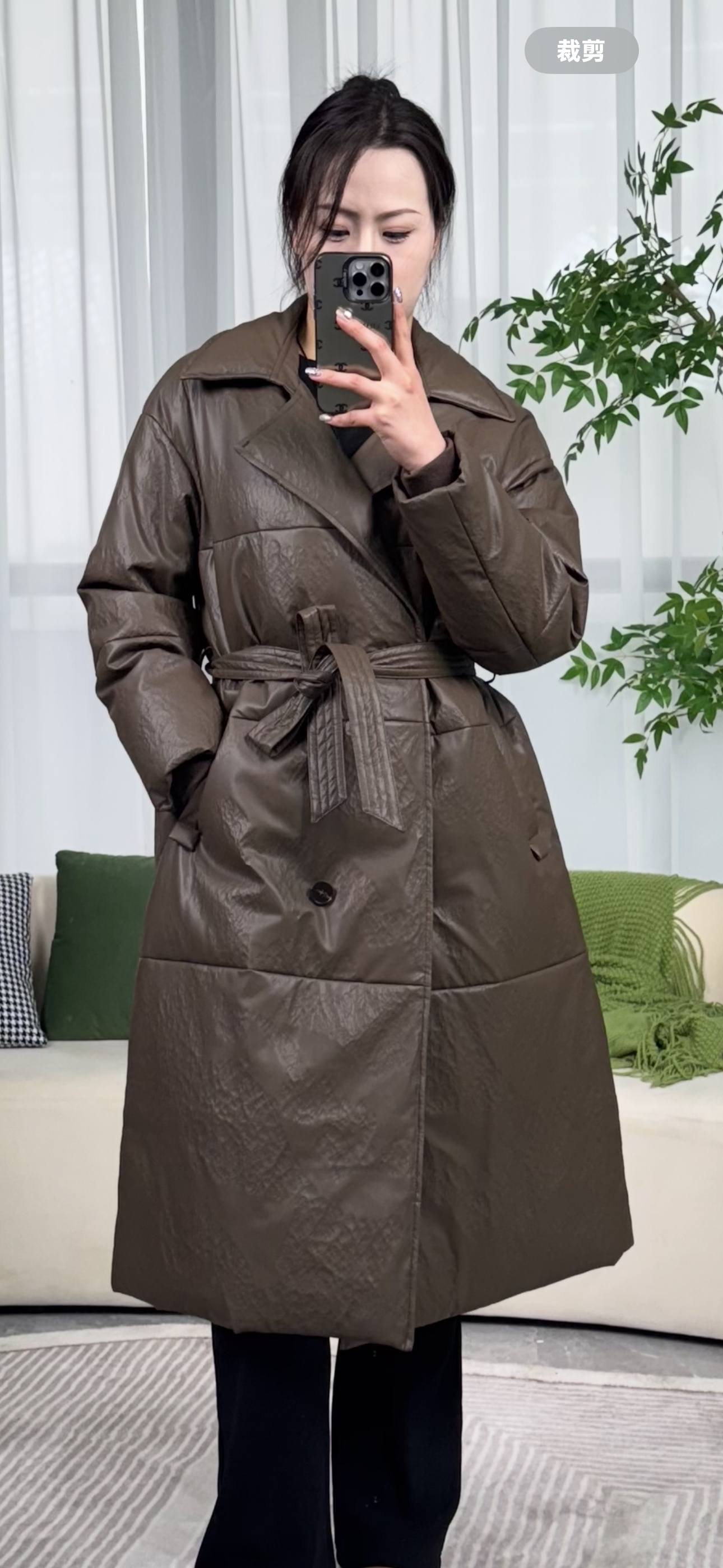 TF女士真皮头层绵羊皮鹅绒服冬季新款百搭外套