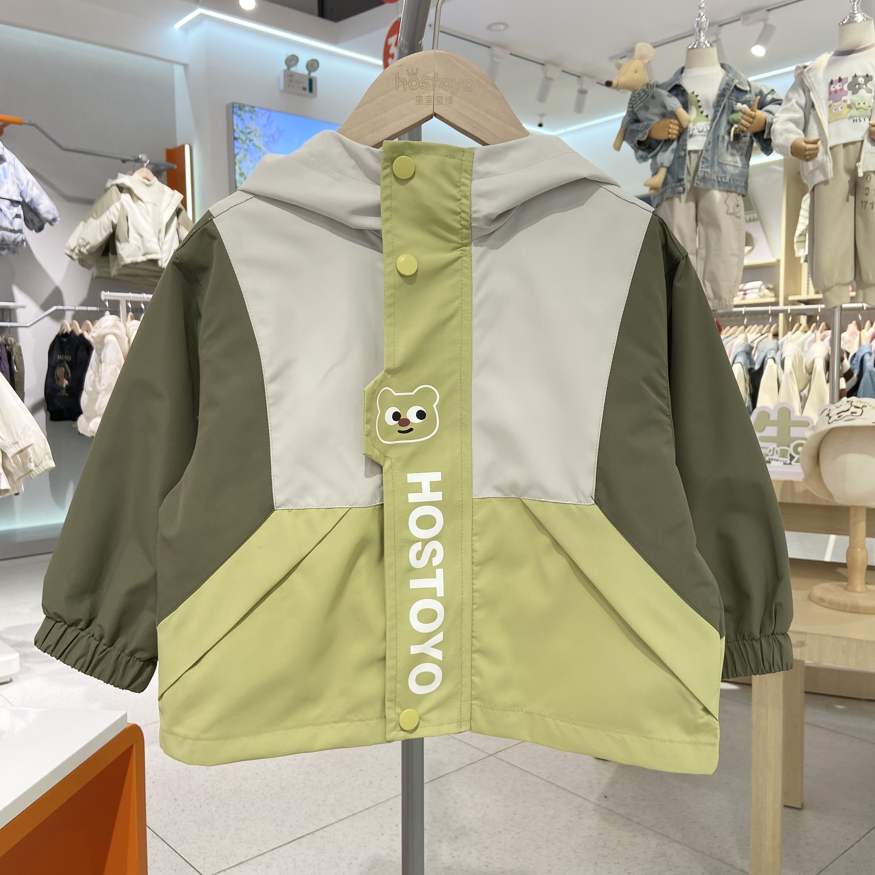 皇室童缘【夹棉加厚】2025男童冬款连帽卡通恐龙外套17430125001