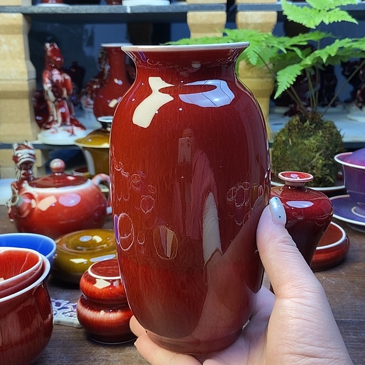 陶瓷小*严景德镇名陶坊原矿郎红