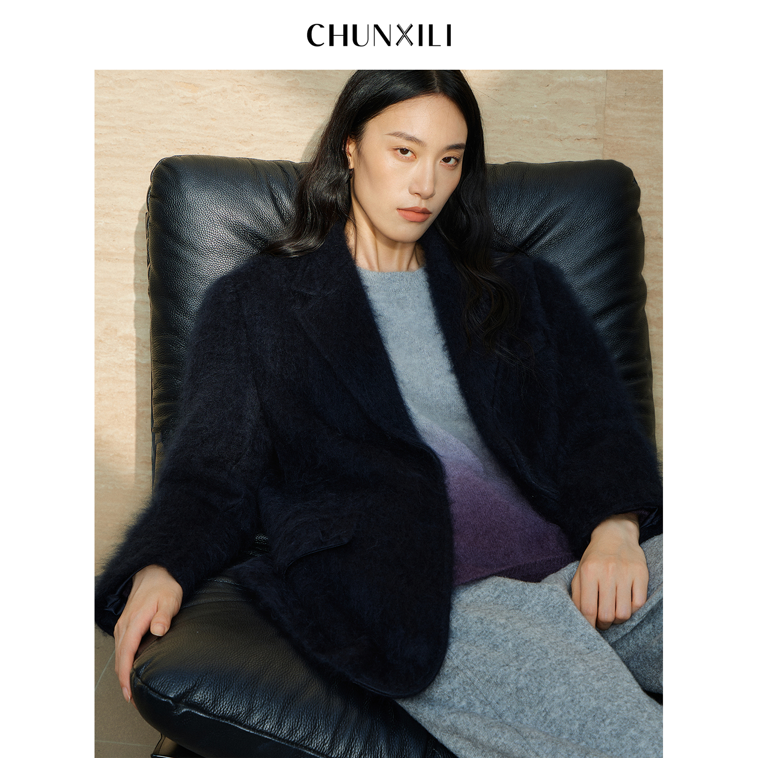 【轻奢系列】CHUNXILI/春熙里 冬季加厚毛呢大衣DC0W54059