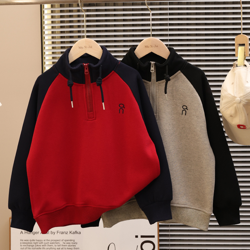 儿童加绒卫衣2025新款男女童秋冬装加厚拉链衫宽松洋气百搭休闲潮