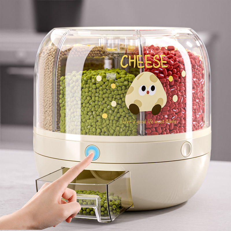 家用分类米桶可旋转五谷杂粮收纳盒防虫防潮分装大米缸密封储存罐