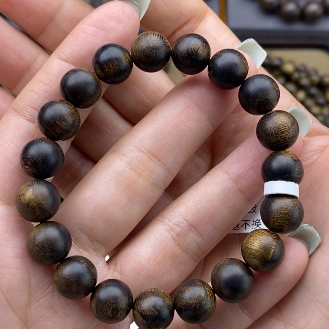 沉香手串小****蝶越南芽庄白棋瘤疤1.0