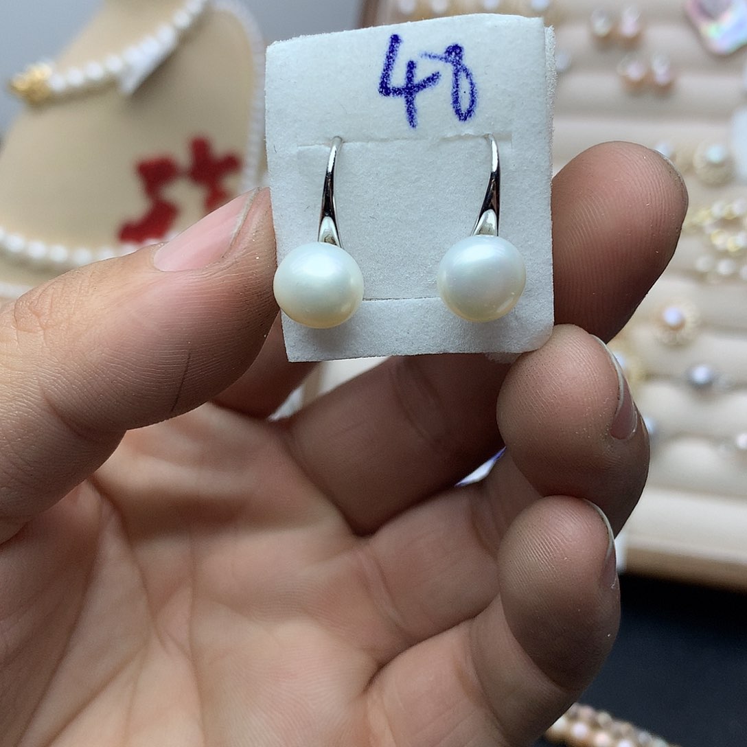 淡水珍珠8-9未镶嵌d14耳钉