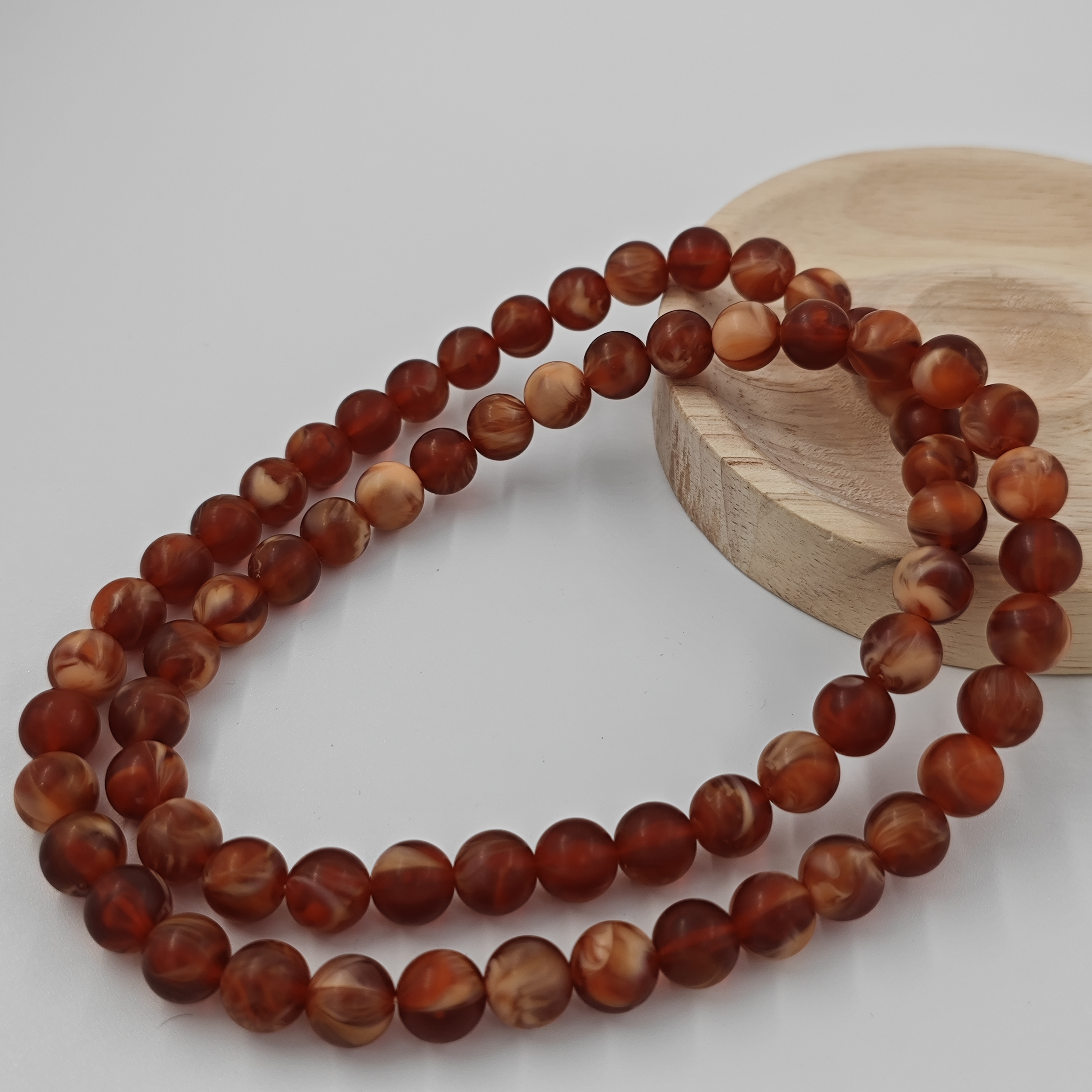  G144经典复古哑光火裂纹妈妈链长款树脂长串项链