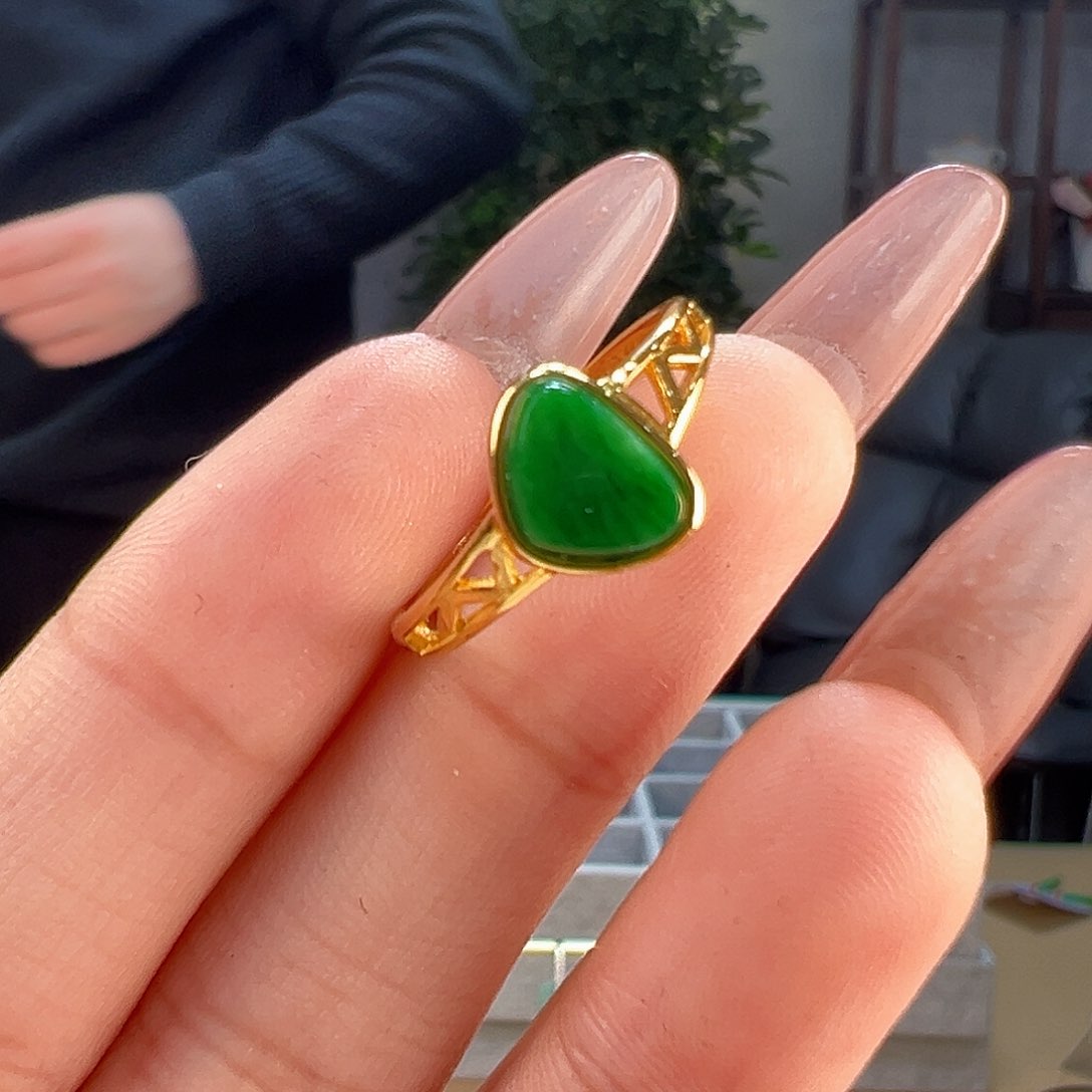 翡翠戒指银S925镶嵌戒指12