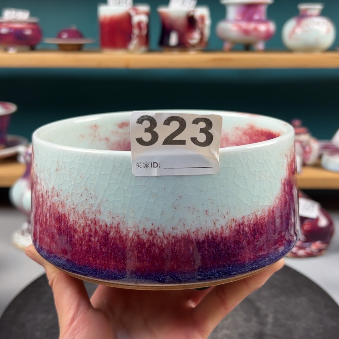 瓷片挥****念微瑕水洗玉石釉纯手工