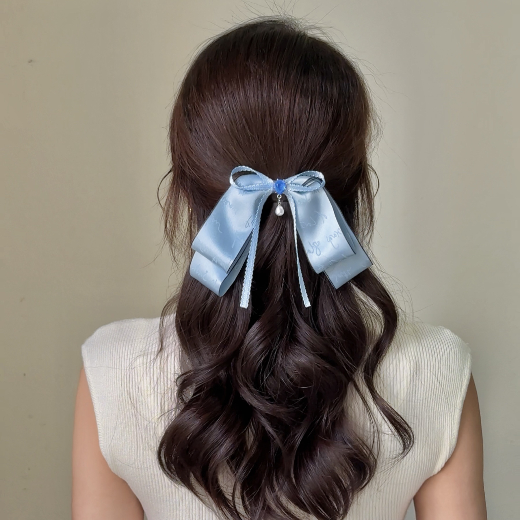 8734精致八字蝴蝶结发夹（手工微瑕介意勿拍）