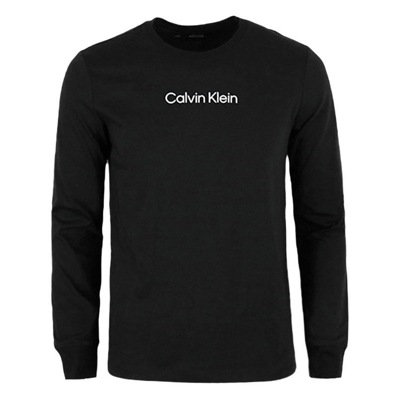 Calvin Klein/卡尔文·克雷恩进口男士打底衫秋季黑色长袖T恤ZZ
