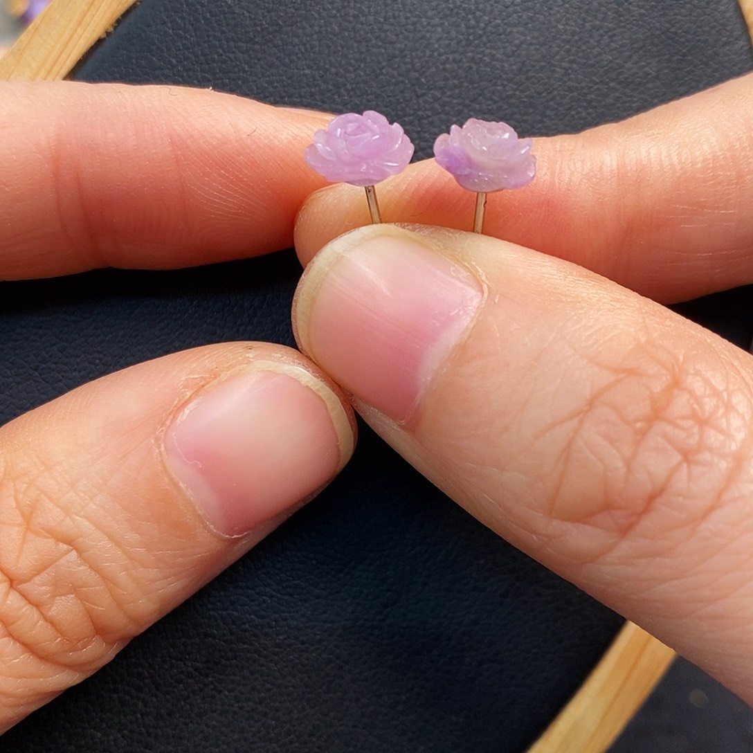 苏纪石（舒俱来）银S925镶嵌耳饰
