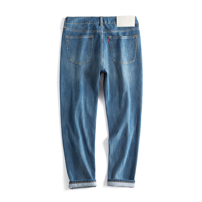 夏季速干牛仔裤男士九分裤薄款微宽松360度弹性8分裤3种裤长选择