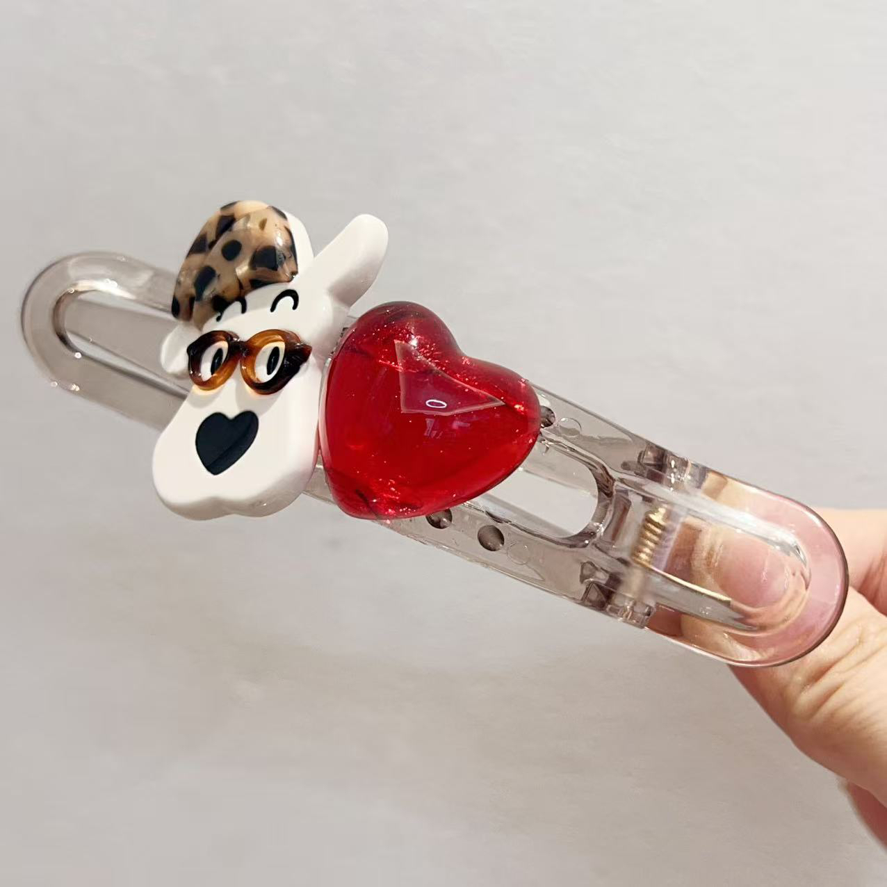 可爱帽子小狗爱心懒人发夹J2101