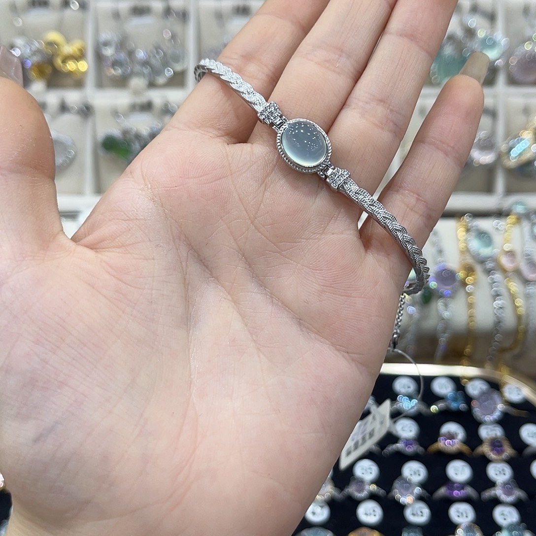 小***～蛇纹石玉银S925镶嵌戒指