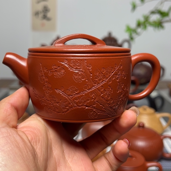 紫砂茶壶辉*少全手工汉瓦朱泥