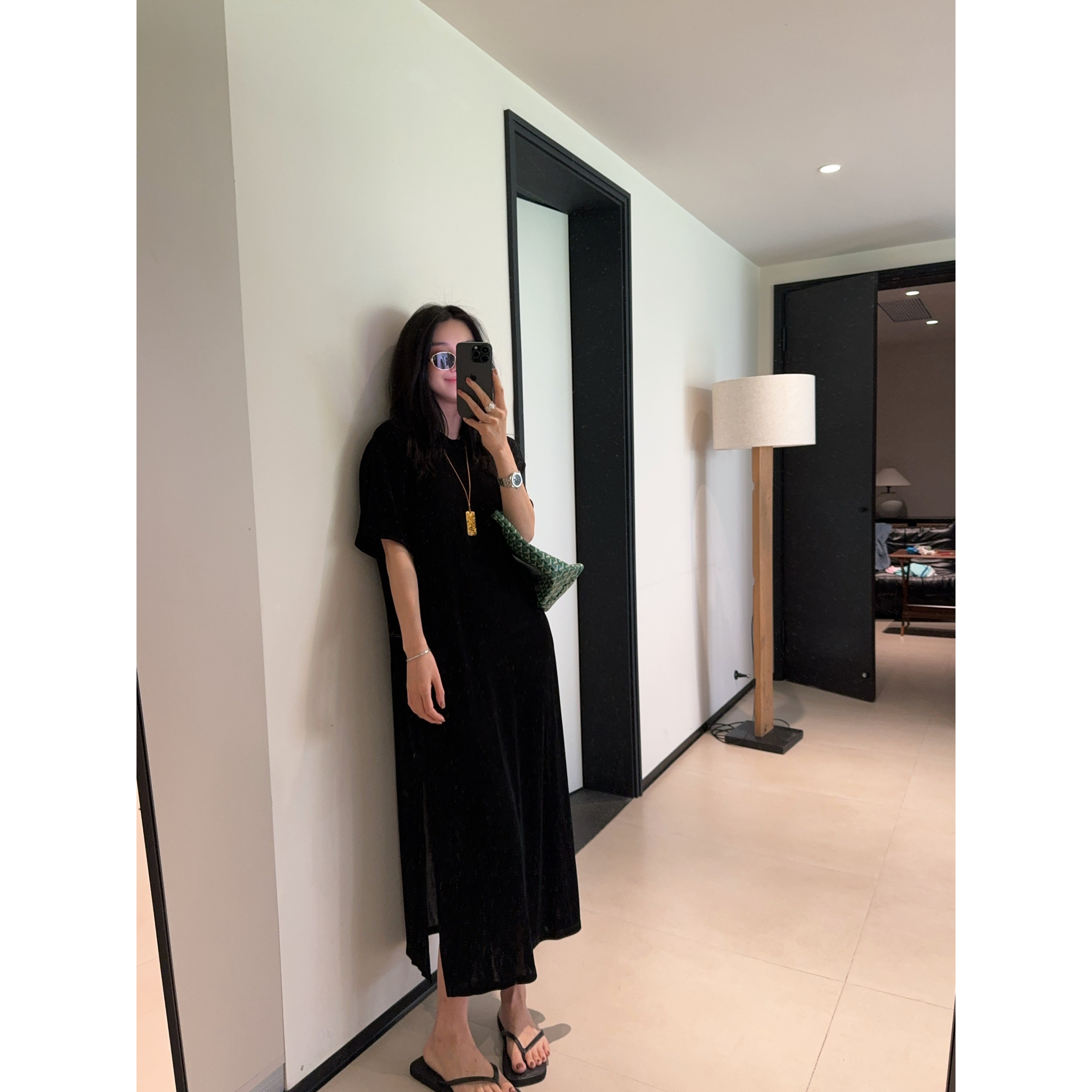 ［IAMMEIYA］-大骨架穿搭 凉凉裙 95%醋酸面料连衣裙25099 会掉浮色