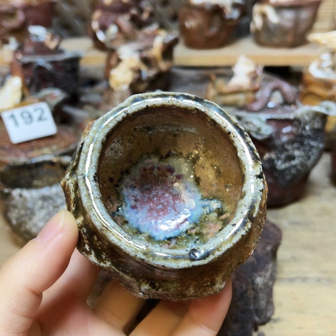 杯柴烧粗陶手捏杯