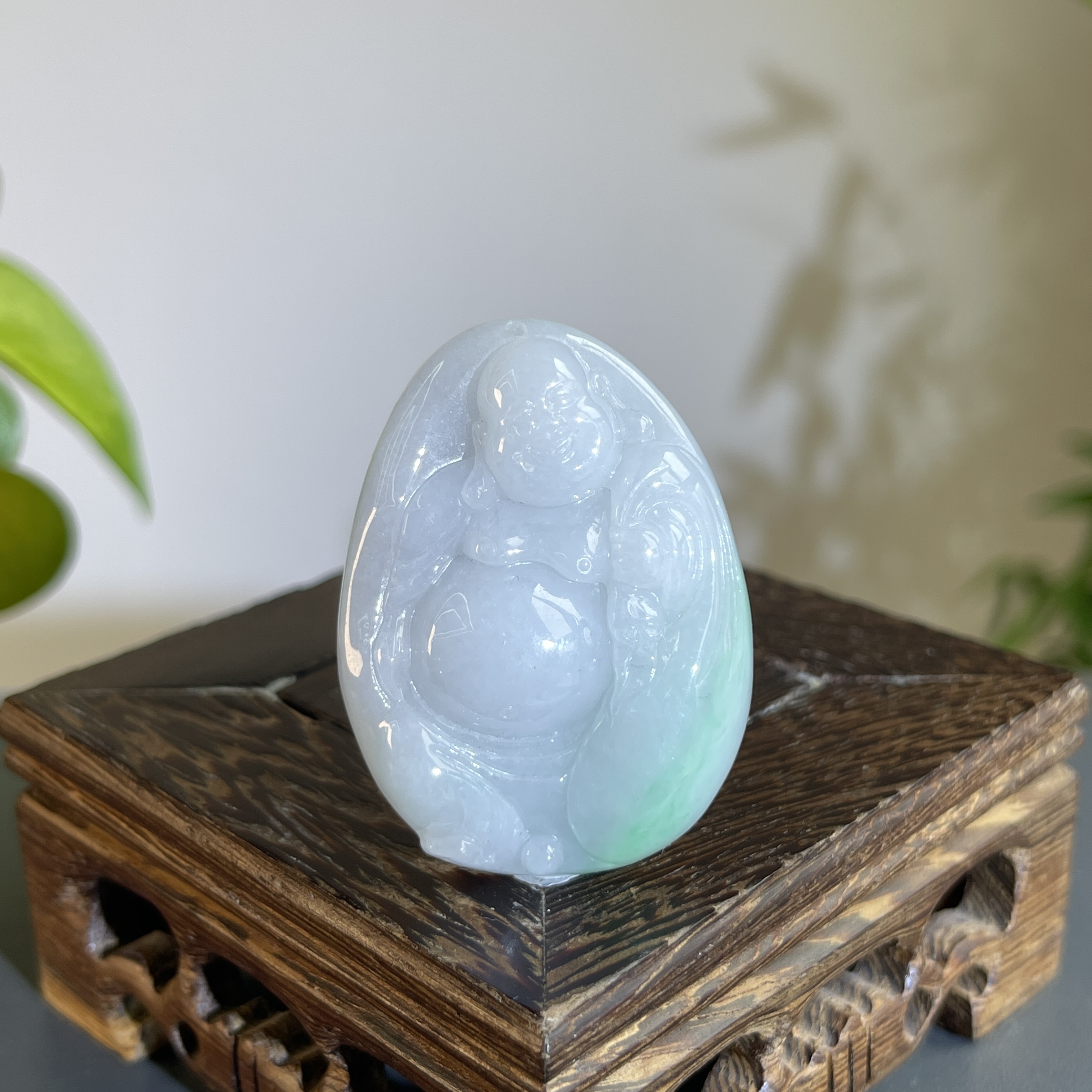 JTA19-95  天然缅甸A货翡翠  布袋佛