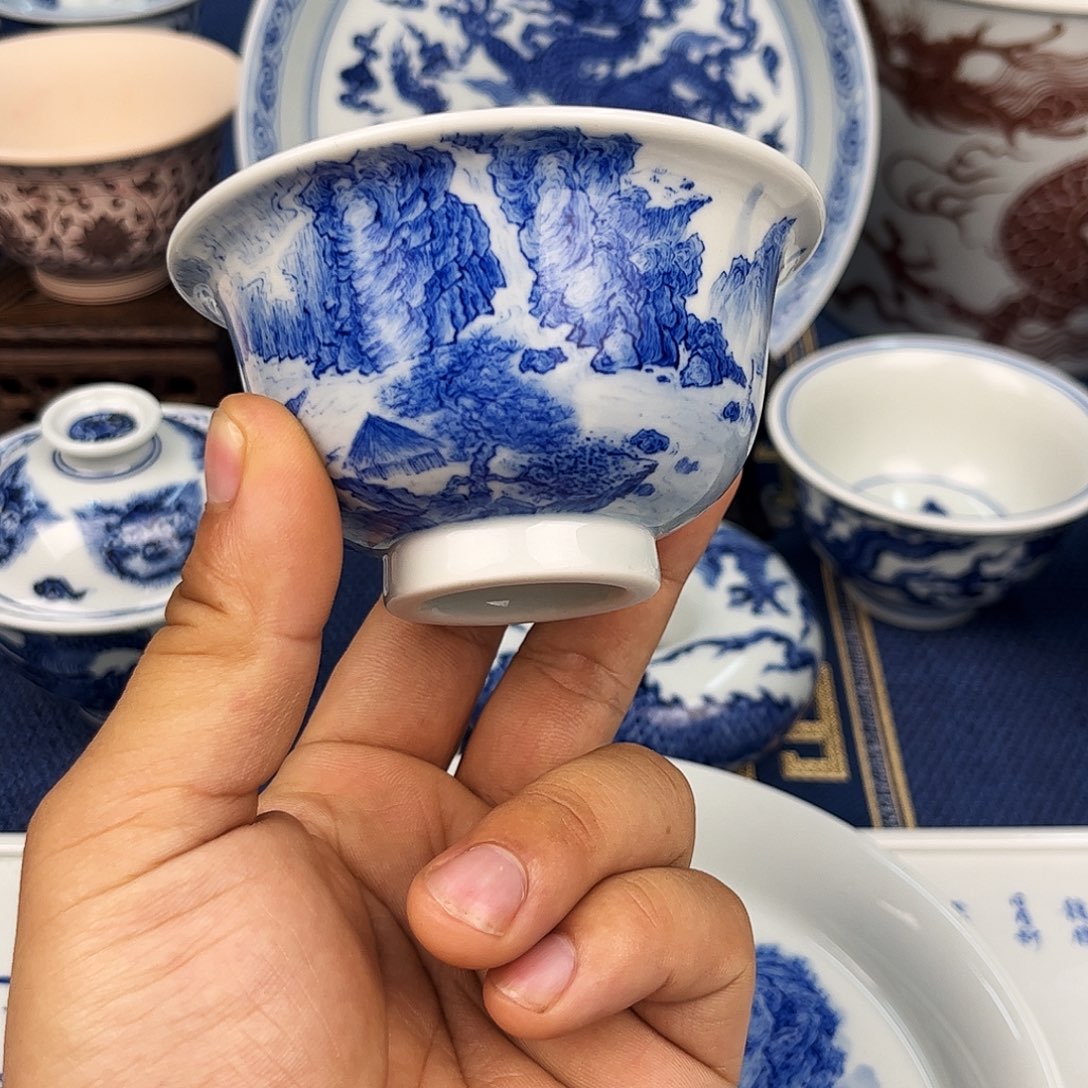 摆件福利山水压手杯景德镇