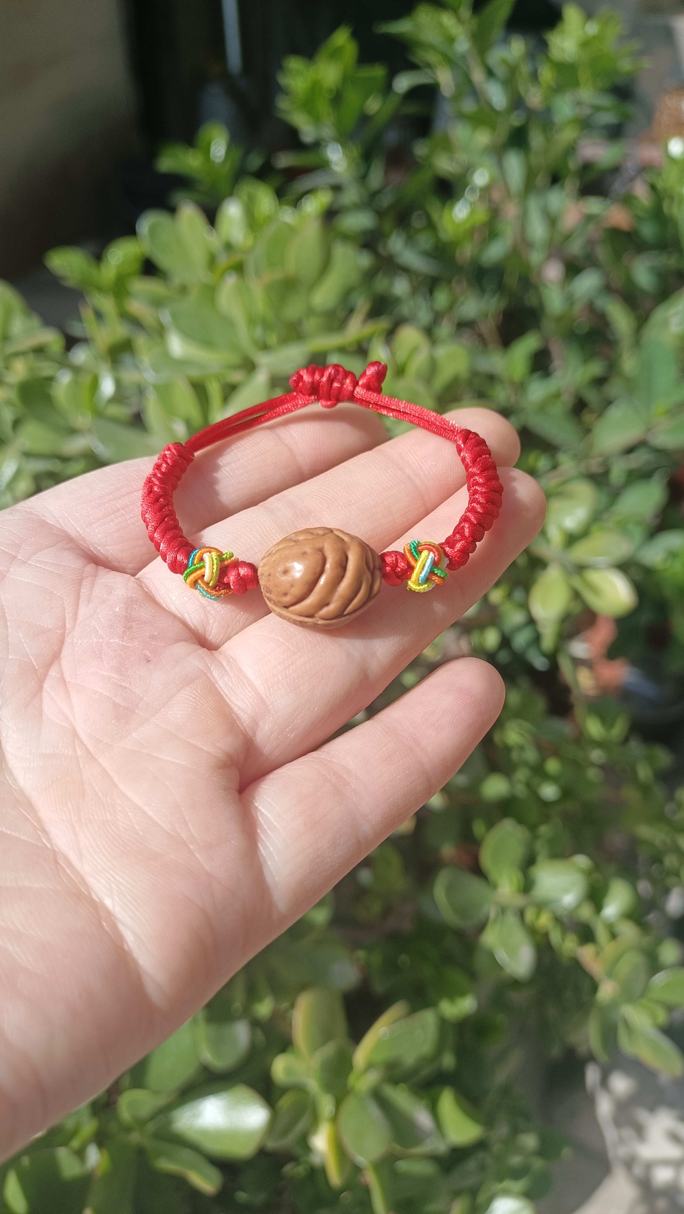 非金属木质手链 桃枭➕菠萝扣防惊红绳手链