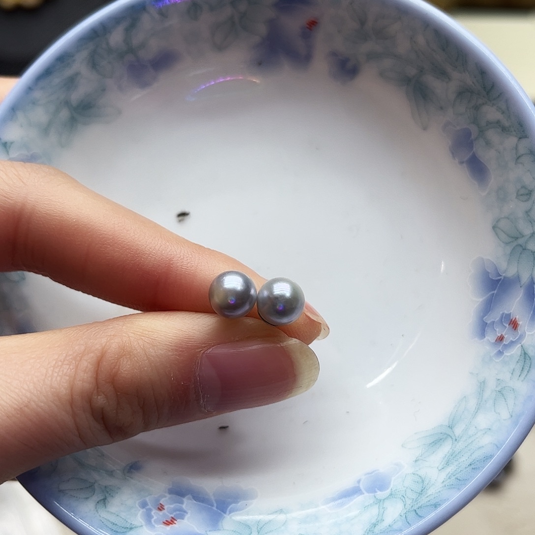 银S925镶嵌海水珍珠耳饰