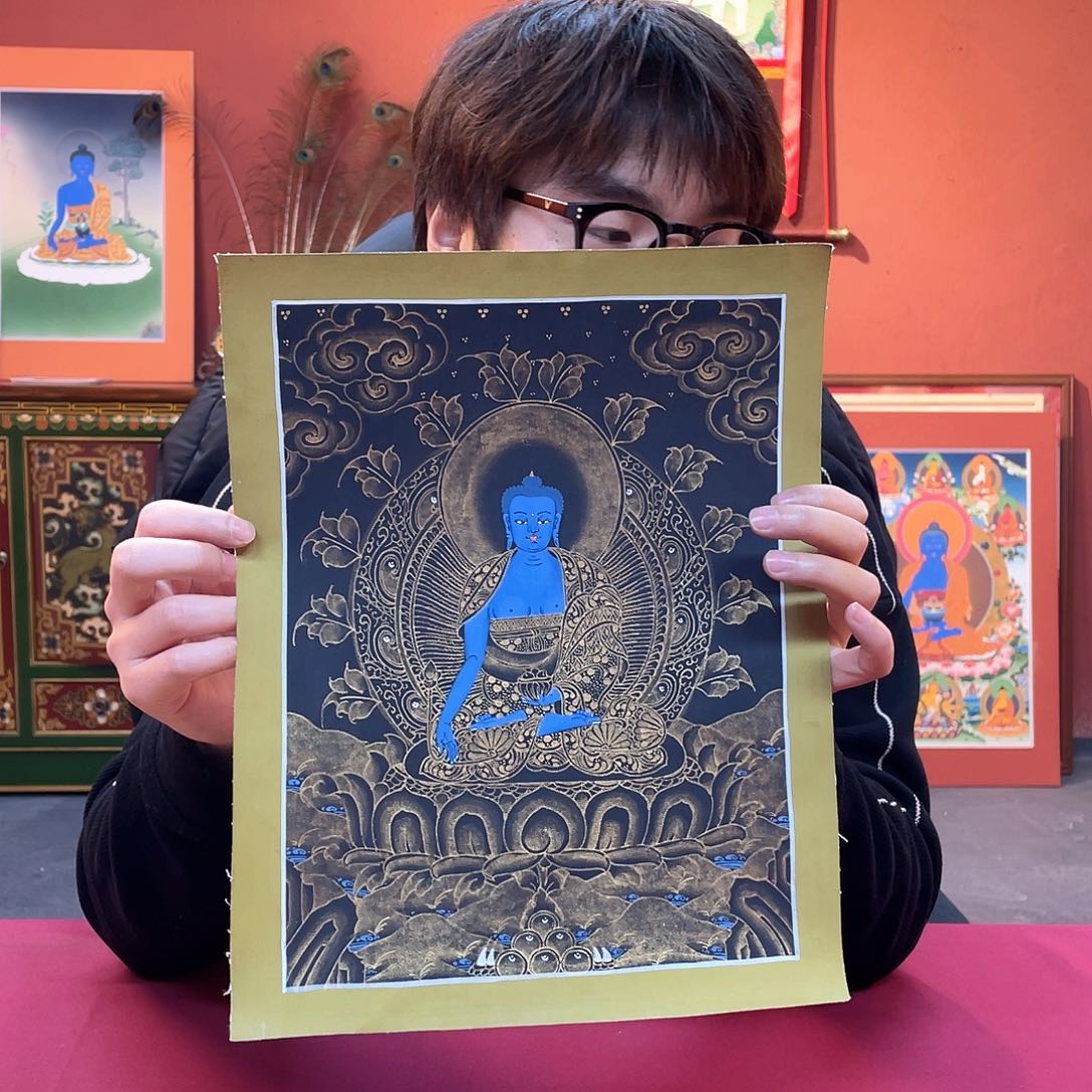 装裱画22×30药师纯手绘