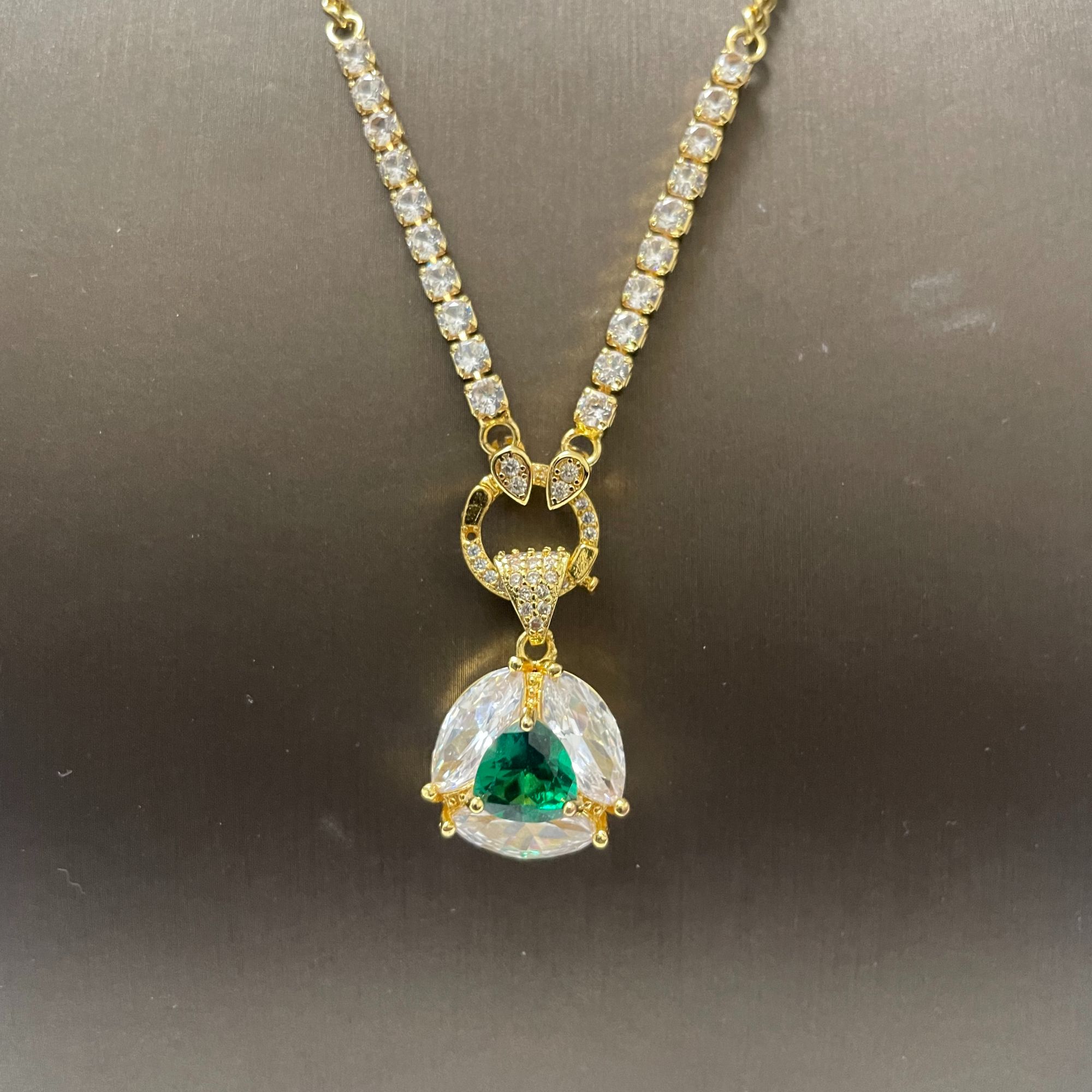 Q斯里兰卡-矿区高定祖母绿设计简约精美百搭时尚满钻吊坠0781113