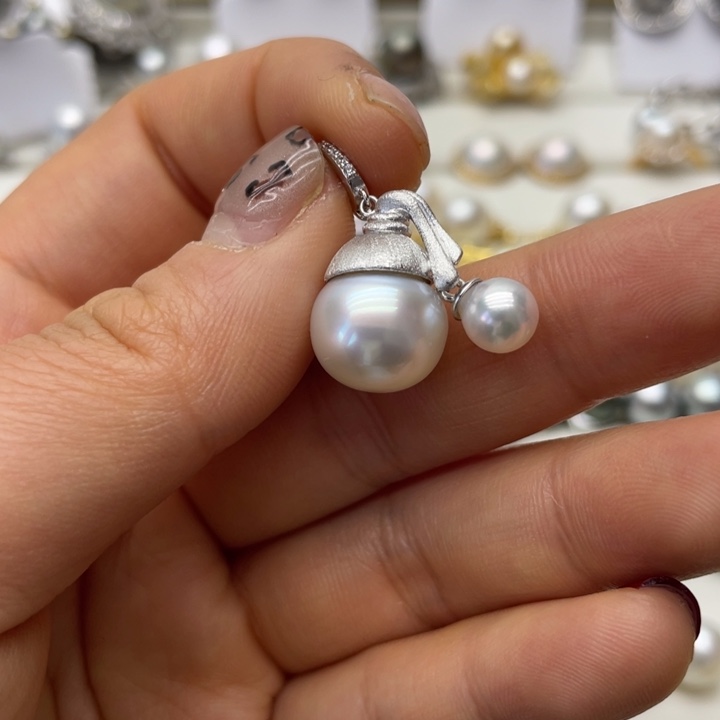 海水珍珠吊坠(不含链)银S925镶嵌