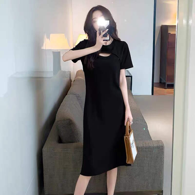 【海南简爱】夏季新款轻奢镂空心连衣长裙女31170