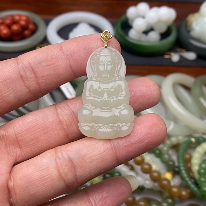 和田玉未镶嵌吊坠(不含链)