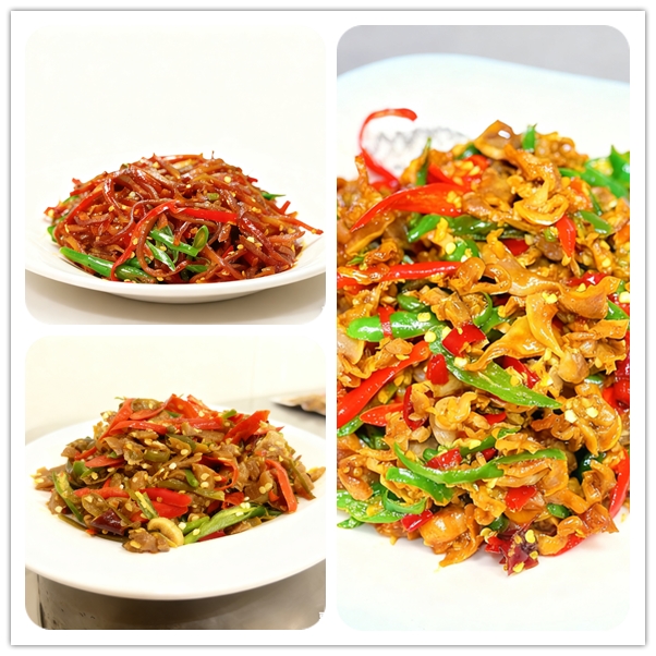 【拍一发四】夜宵小菜套餐辣椒炒小鱼疙瘩丝萝卜干一斤煎饼下饭套餐