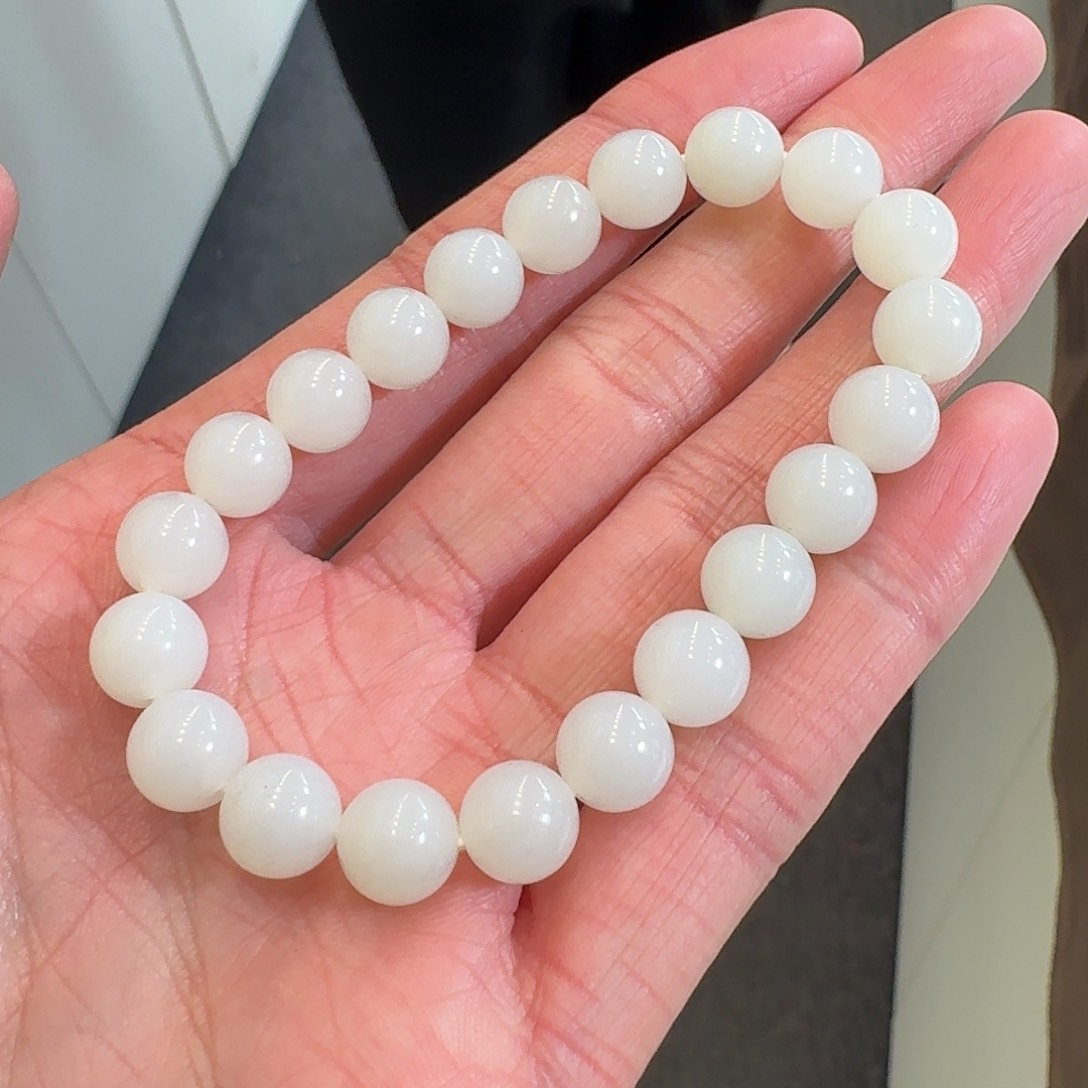 和田玉手串未镶嵌219冯总卡9左右俄料