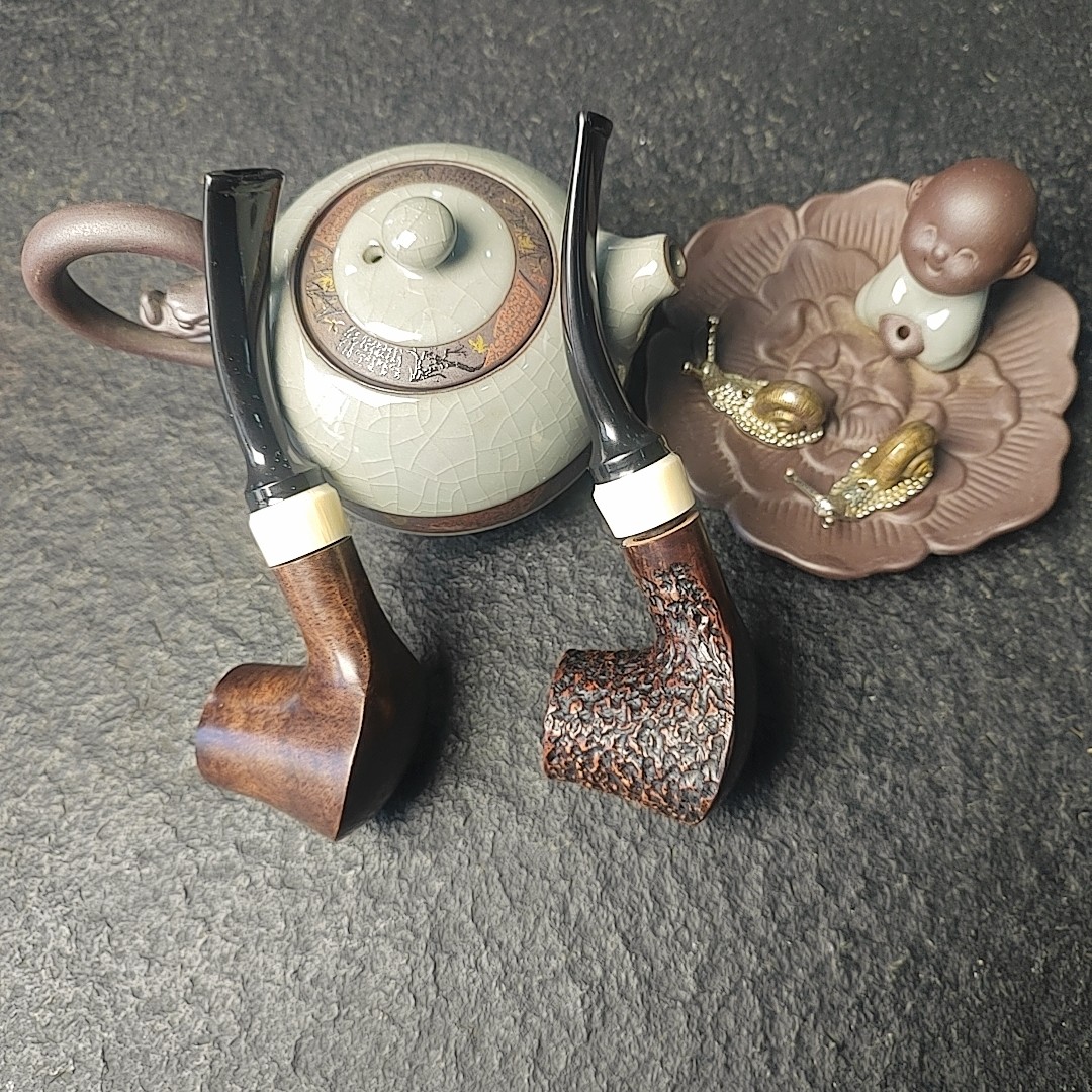 经典过滤石楠木手工烟斗火山斗9毫米烟道