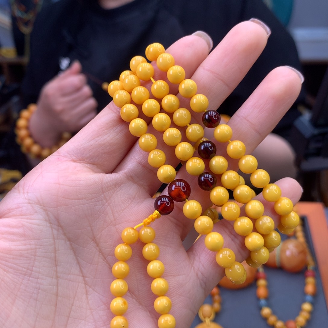 蜜蜡手串未镶嵌天然