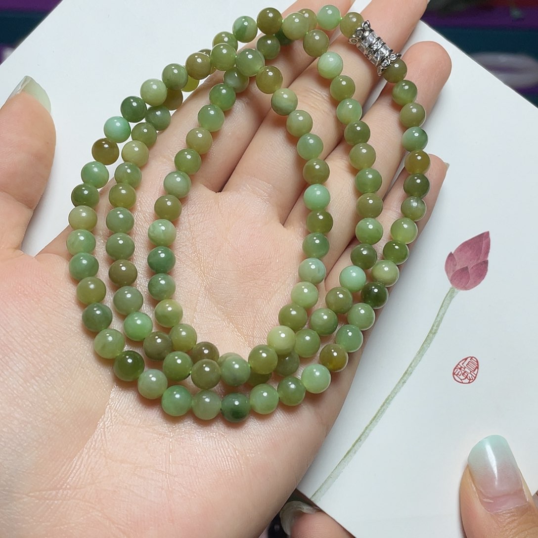 和田玉未镶嵌颈饰黑羊洞约卡6