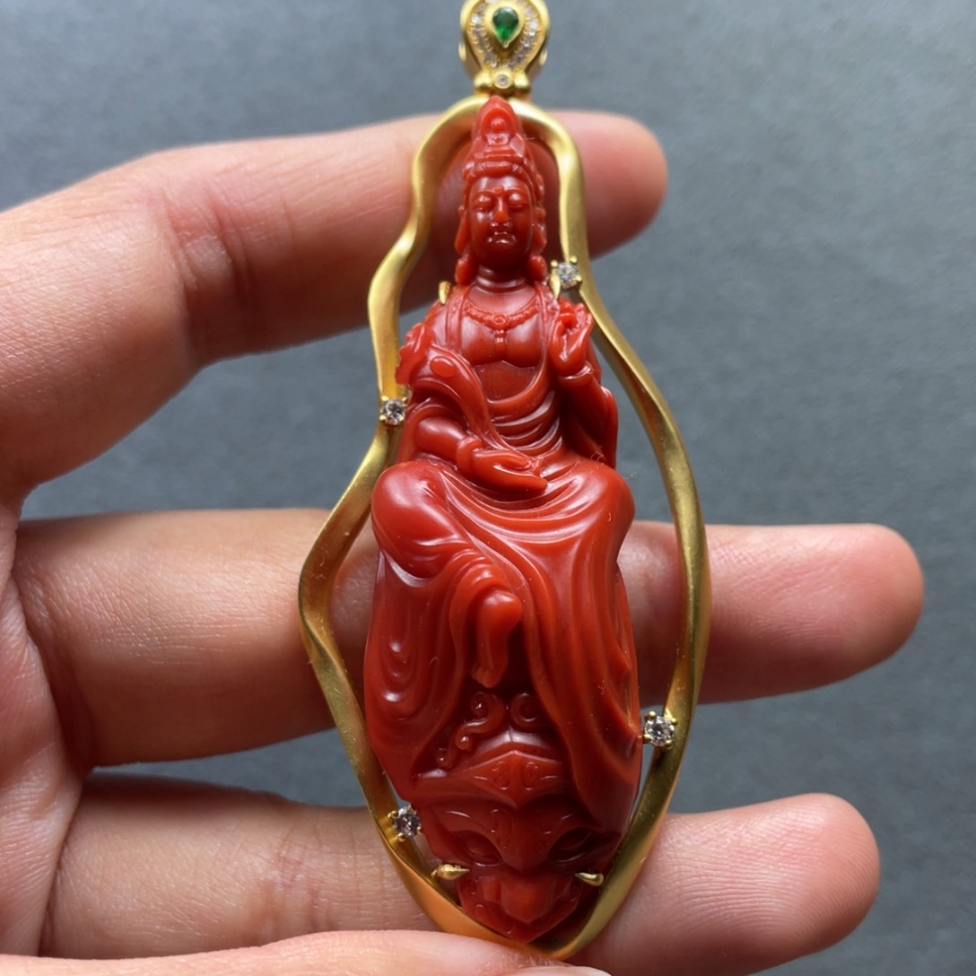 南红玛瑙配饰未镶嵌观音