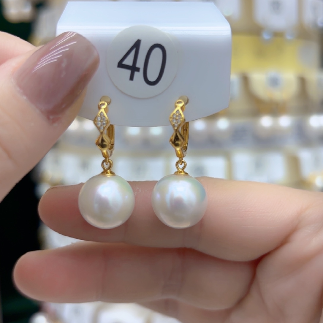 淡水珍珠耳饰银S925镶嵌
