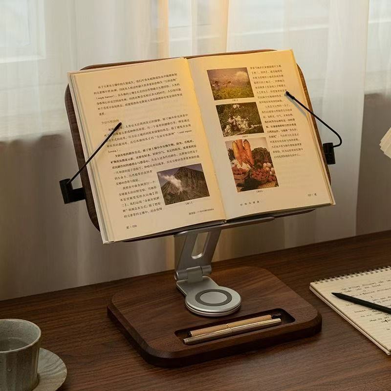 北美黑胡桃原木精致平板手机独板阅读架可升降可调节角度学习