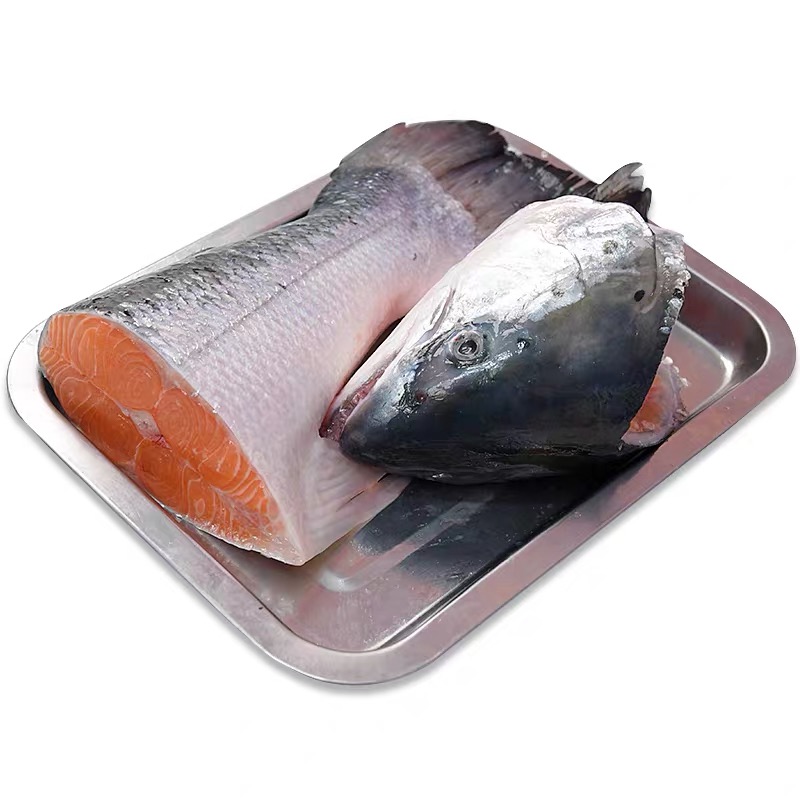 阿来生鲜（鱼头）挪威三文鱼现场称重大西洋鲑鱼送调味汁山葵酱