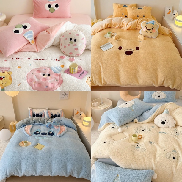 乐枕漫|冬季卡通刺绣网红INS风 绒套件 直播间专属 过品中勿盲拍